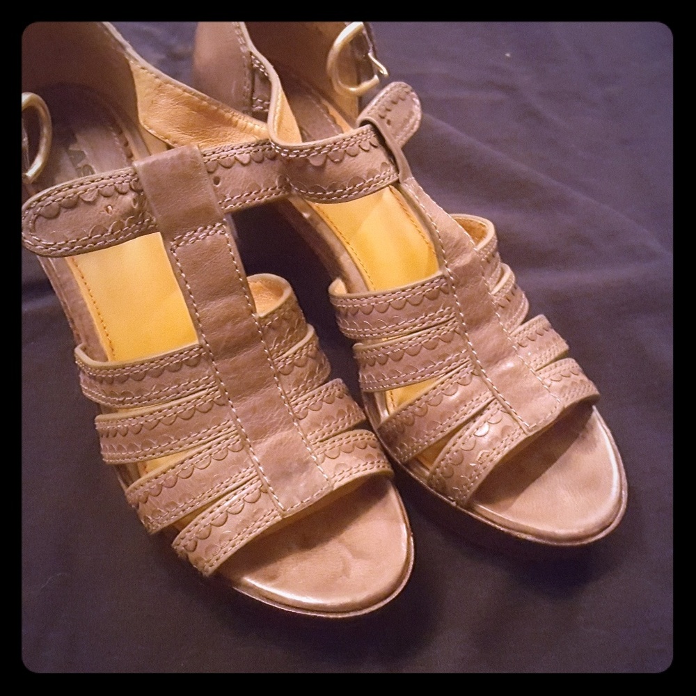 Trask leather wedge sandals